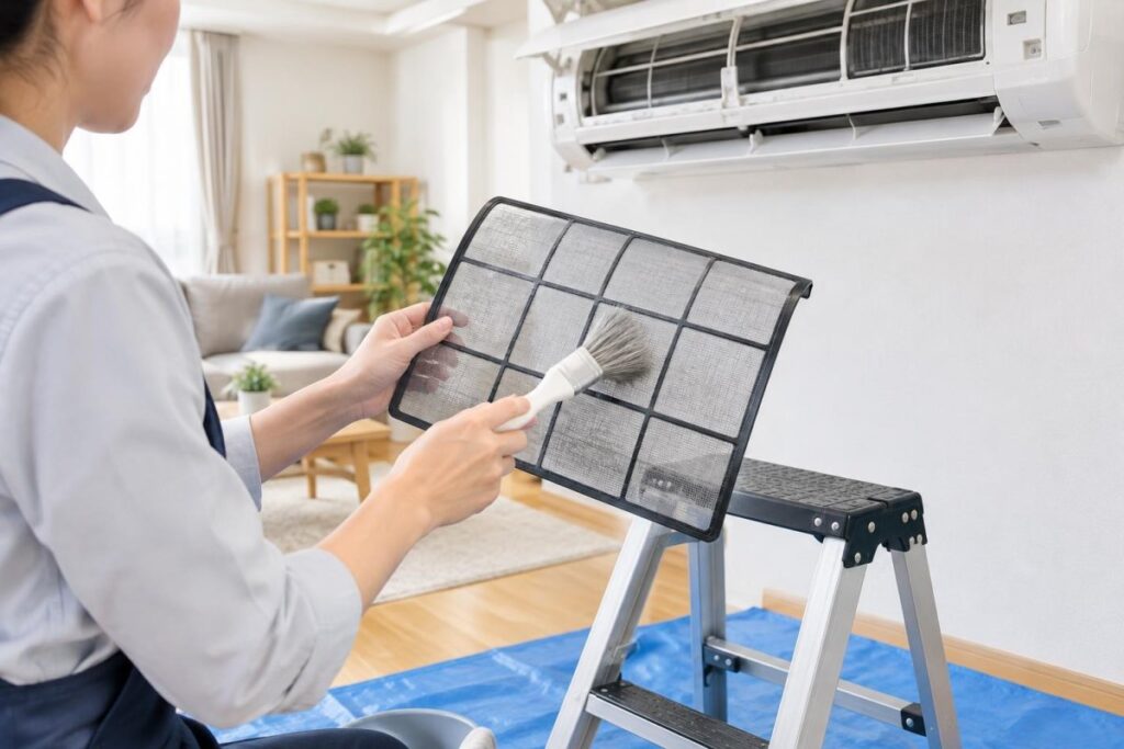 エアコン掃除は自分でどこまでできる？正しいやり方とNGな掃除方法を解説