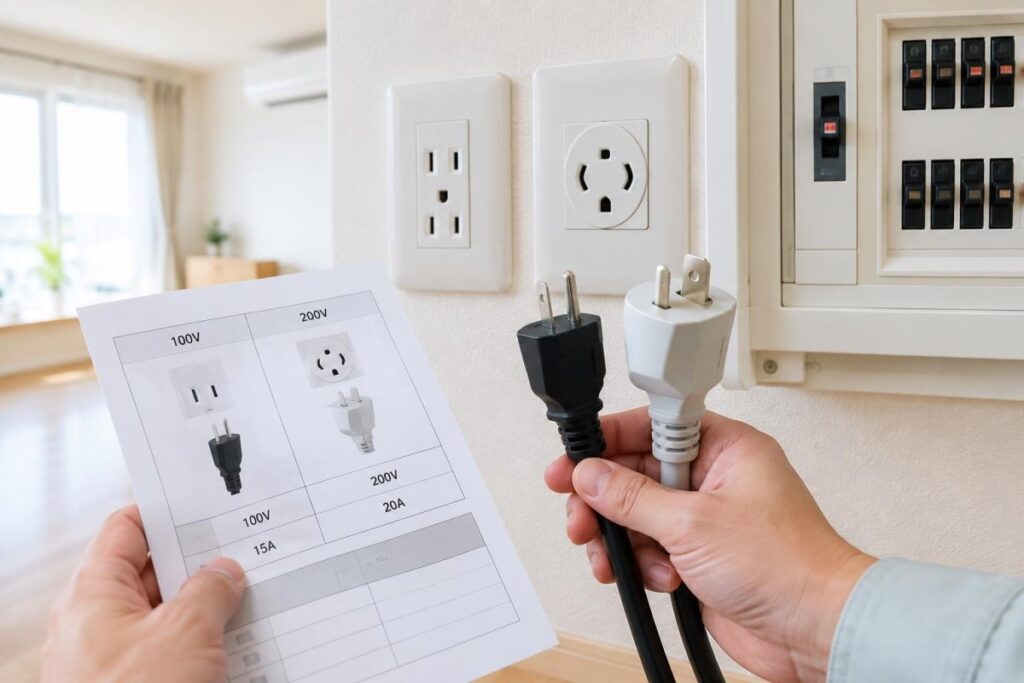 エアコンのコンセントは100V・200Vで何が違う？形状・専用回路・工事の注意点