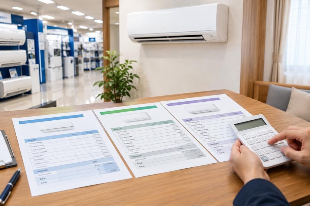 エアコンを安く買う方法｜安い時期・型落ち・量販店・工事費まで比較
